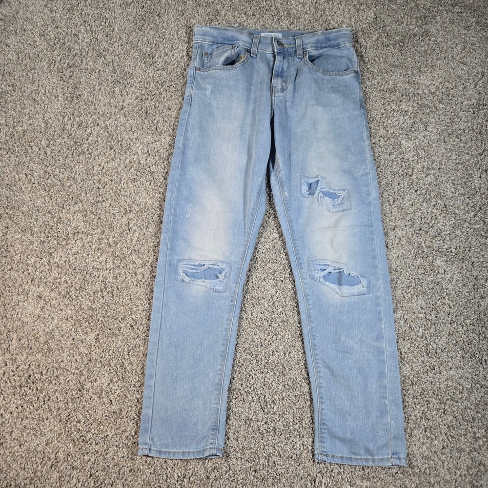 Levi's Denizen Girls Jeans Size 12R Light Wash Distressed Straight Leg Vtg Style